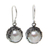 Cultured pearl dangle earrings, 'Sanur Moon' - Bali Artisan Crafted White Pearl Earrings (image 2a) thumbail