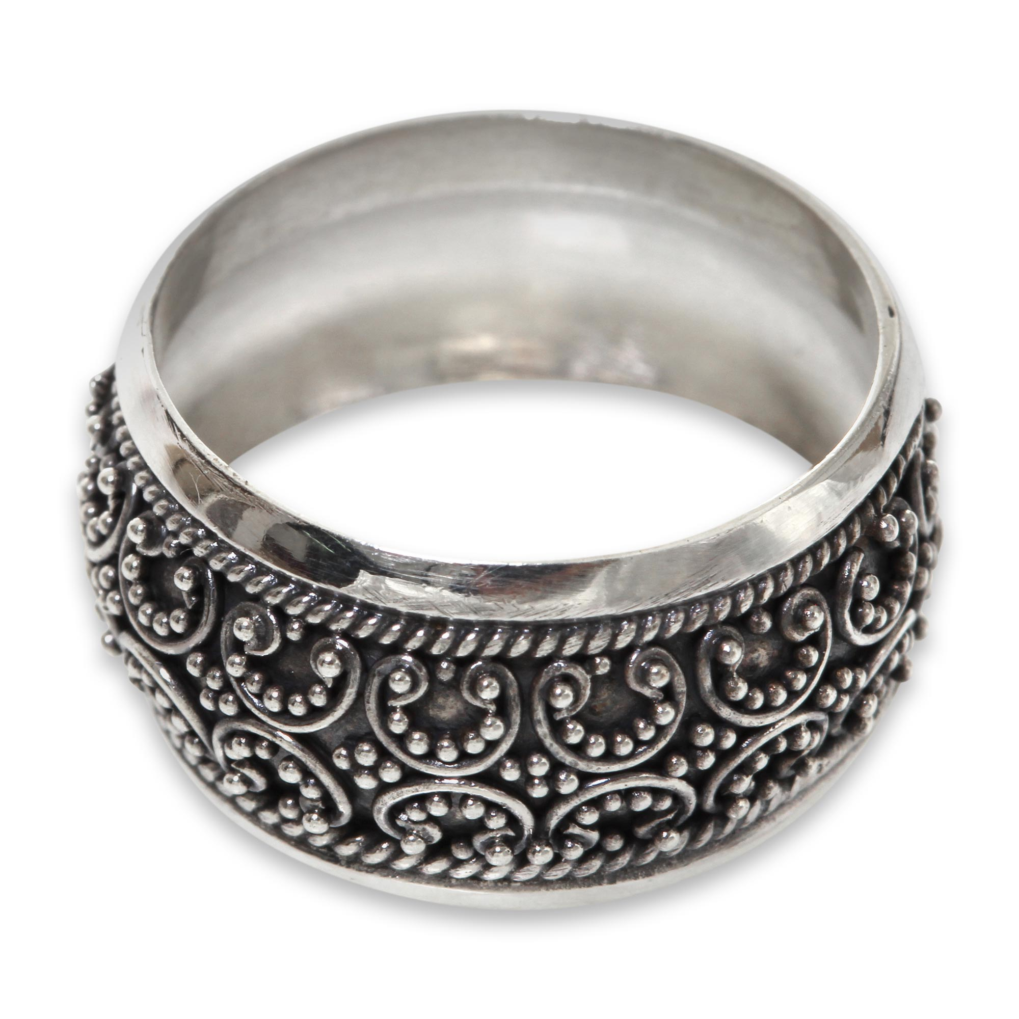 Balinese Style Band Ring Handmade Sterling Silver Jewelry - Celuk ...