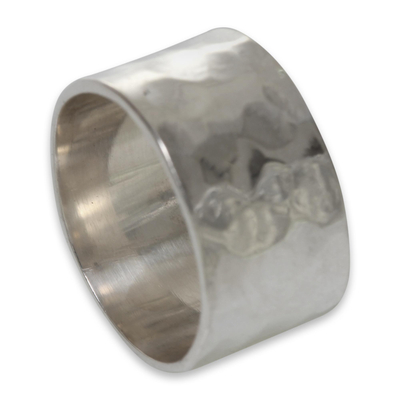 Sterling silver band ring, 'Fusion' - Women's Sterling Silver Band Ring Artisan Crafted Jewelry