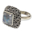 Rainbow moonstone cocktail ring, 'Celuk Treasure' - Artisan Crafted Sterling Silver Ring with Rainbow Moonstone (image 2a) thumbail