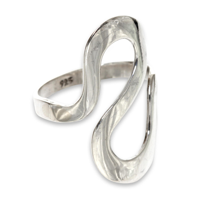 Anillo de banda de plata esterlina - Anillo de banda de plata esterlina de joyería balinesa de comercio justo