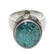 Turquoise cocktail ring, 'Heavenly' - Handcrafted Balinese Silver Natural Turquoise Ring (image 2a) thumbail