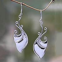 Sterling silver dangle earrings, Monarch Wings