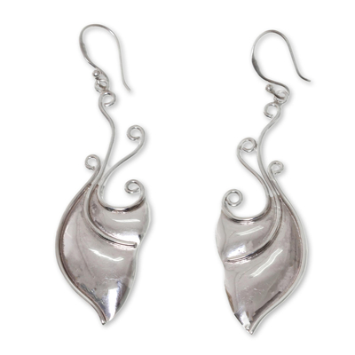 Sterling silver dangle earrings, 'Monarch Wings' - Handcrafted Balinese Butterfly Theme Silver Earrings