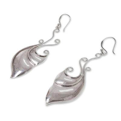 Sterling silver dangle earrings, 'Monarch Wings' - Handcrafted Balinese Butterfly Theme Silver Earrings
