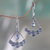 Pendientes candelabro de topacio azul - Aretes artesanales de topacio azul y plata esterlina