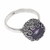 Amethyst cocktail ring, 'Sanur Moon' - Artisan Crafted Sterling Silver and Amethyst Ring (image 2b) thumbail
