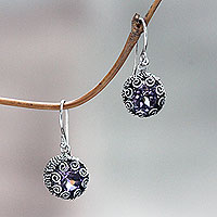 Amethyst dangle earrings, Sanur Moon