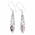 Amethyst dangle earrings, 'Jasmine Dew' - Artisan Crafted Amethyst and Silver Dangle Earrings (image 2a) thumbail