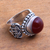 Carnelian cocktail ring, 'Incandescent Moon' - Artisan Crafted Carnelian and Sterling Silver Ring from Bali (image 2d) thumbail