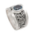 Blue topaz single stone ring, 'Blue Karma' - Artisan Crafted Sterling Silver Wide Ring with Blue Topaz (image 2a) thumbail