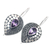 Amethyst drop earrings, 'Violet Sincerity' - Amethyst and Sterling Silver Earrings from Bali (image 2b) thumbail