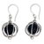 Onyx dangle earrings, 'Silver Lantern' - Handcrafted Silver Balinese Earrings with Black Onyx (image 2a) thumbail
