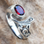 Garnet cocktail ring, 'Jimbaran' - Ornate Asymmetrical Garnet and Sterling Silver Ring (image 2) thumbail