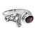 Garnet cocktail ring, 'Jimbaran' - Ornate Asymmetrical Garnet and Sterling Silver Ring (image 2c) thumbail