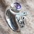 Amethyst cocktail ring, 'Jimbaran' - Amethyst and Sterling Silver Ornate Asymmetrical Ring thumbail
