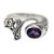 Amethyst cocktail ring, 'Jimbaran' - Amethyst and Sterling Silver Ornate Asymmetrical Ring