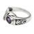 Amethyst cocktail ring, 'Jimbaran' - Amethyst and Sterling Silver Ornate Asymmetrical Ring (image 2c) thumbail