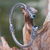 Blue topaz cuff bracelet, 'Beacon of Light' - Blue Topaz on Sterling Silver Hinged Cuff Bracelet from Bali thumbail