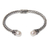 Brazalete de perlas cultivadas - Perlas blancas plateadas en brazalete con bisagras de plata esterlina