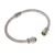 Peridot-Manschettenarmband - Peridot auf Sterlingsilber-Armband mit Klappmanschette und Blumenmuster