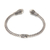 Cultured pearl cuff bracelet, 'Moonlit Promenade' - Sterling Silver Hinged Cuff Bracelet with Pearls (image 2c) thumbail