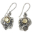 Citrine dangle earrings, 'Sun Blossoms' - Finely Crafted Ornate Citrine Floral Earrings from Bali