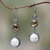 Citrine dangle earrings, 'Frangipani Moon Child' - Citrine Moon Image Silver Earrings Crafted in Bali (image 2) thumbail