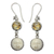 Citrine dangle earrings, 'Frangipani Moon Child' - Citrine Moon Image Silver Earrings Crafted in Bali thumbail