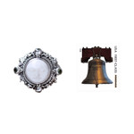 Peridot cocktail ring, 'Quiet Dreams' - Peridot Statement Ring in Silver and Hand Carved Bone