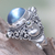Cultured pearl and peridot cocktail ring, 'Regal Blue Glory' - Artisan Crafted Blue Mabe Pearl and Peridot Cocktail Ring thumbail