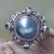 Cultured pearl and peridot cocktail ring, 'Regal Blue Glory' - Artisan Crafted Blue Mabe Pearl and Peridot Cocktail Ring (image 2b) thumbail