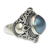 Cultured pearl and peridot cocktail ring, 'Regal Blue Glory' - Artisan Crafted Blue Mabe Pearl and Peridot Cocktail Ring (image 2c) thumbail