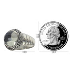 Prasiolite cocktail ring, 'Natural Spring' - Modern Balinese Silver Ring with Faceted Prasiolite