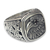 Garnet signet ring, 'Java Eagle' - Eagle Theme Handcrafted Sterling Silver and Garnet Ring (image 2a) thumbail