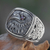 anillo de sello de granate - Anillo artesanal de granate y plata de ley con tema de águila