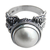 Cultured pearl cocktail ring, 'Butterfly Moon' - Mabe Pearl on Sterling Silver Ring with Butterflies (image 2a) thumbail