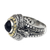 Onyx and gold accent cocktail ring, 'Dragon Treasure' - Dragon-shaped Sterling Silver Ring with Onyx and Gold Accent (image 2c) thumbail