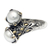 Cultured pearl and gold accent cocktail ring, 'Twin Snowdrops' - Pearl Sterling Silver Wrap Rings with 18k Gold Plate Accents (image 2a) thumbail