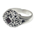 Garnet dome ring, 'Treasured Heart' - Garnet Dome Ring Sterling Silver Artisan Crafted Jewelry (image 2c) thumbail