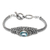 Blue topaz link bracelet, 'Jungle Lagoon' - Handcrafted Blue Topaz Silver Bracelet from Bali