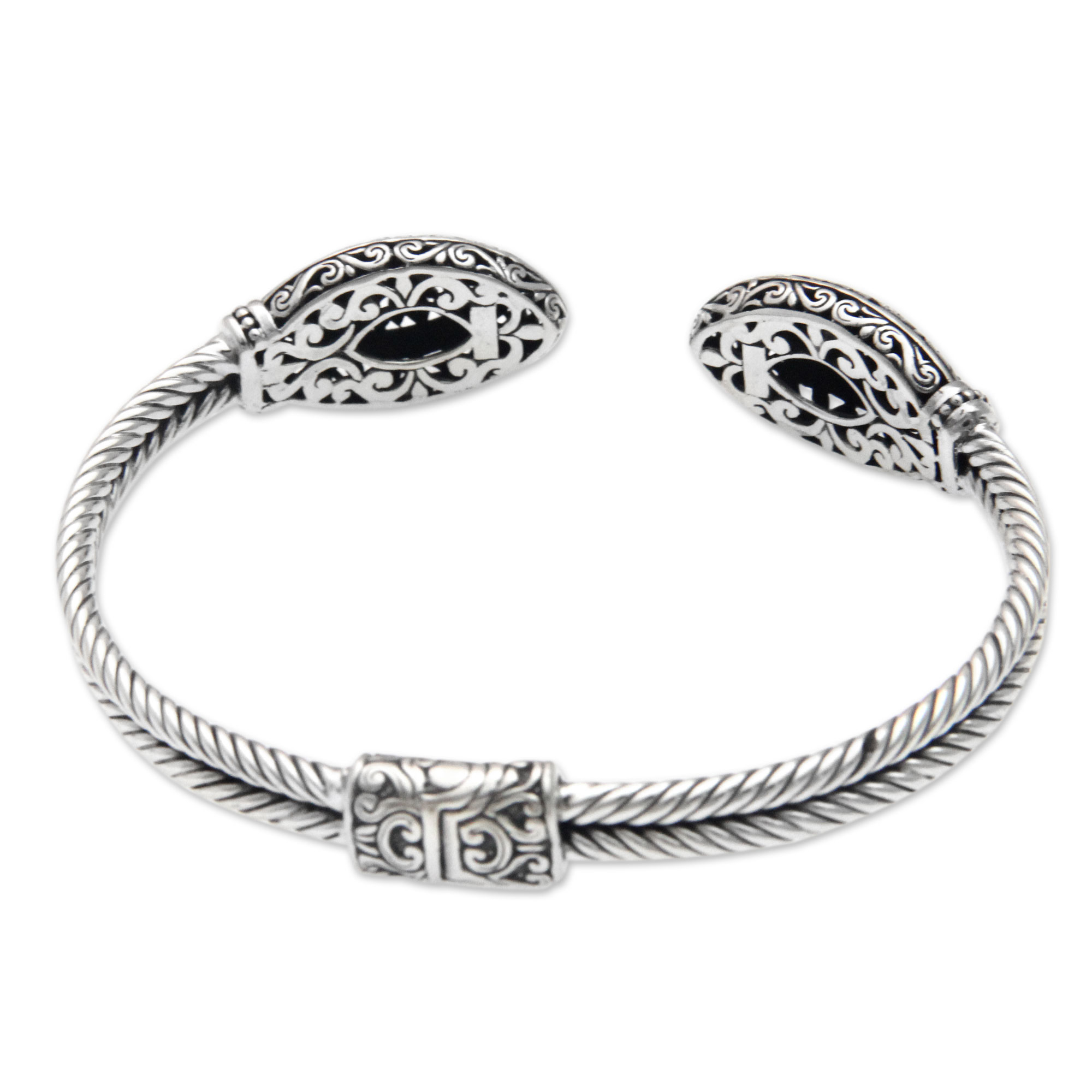 Grand Sterling Silver Cuff Bracelet Balinese 925 Jewelry - Majapahit ...