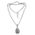 Blue topaz pendant necklace, 'Padma Lotus' - Artisan Crafted Floral Silver Necklace with Blue Topaz