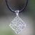 Sterling silver pendant necklace, 'Celtic Diamond' - Traditional Javanese Motif Handcrafted Silver Necklace (image 2) thumbail
