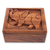 Wood decorative box, 'Furious Elephant' - Balinese Hand Crafted Decorative Box with Elephant Carving thumbail