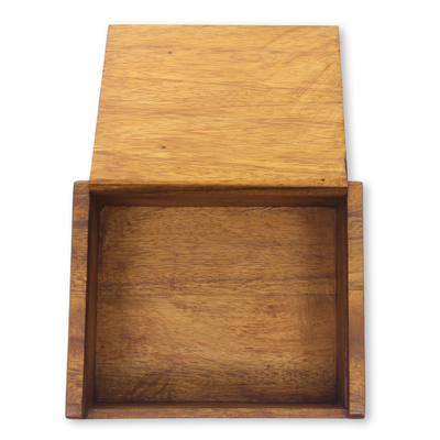 Caja de madera - Caja de madera tallada a mano con tapa de escultura en relieve de mariposa