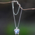 collar con colgante de perlas cultivadas - Collar artesanal con colgante de plata y perla mabe azul