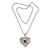 Garnet pendant necklace, 'Build Our Nest' - Bird Theme Handcrafted Silver and Garnet Heart Necklace (image 2a) thumbail