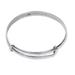 Sterling silver bangle bracelet, 'Tender Embrace' - Balinese Handcrafted Sterling Silver Bangle Bracelet