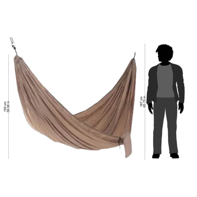 Nylon Travel hammock, 'Uluwatu Tan' (single) - Tan Color Parachute Hammock from Indonesia (Single)